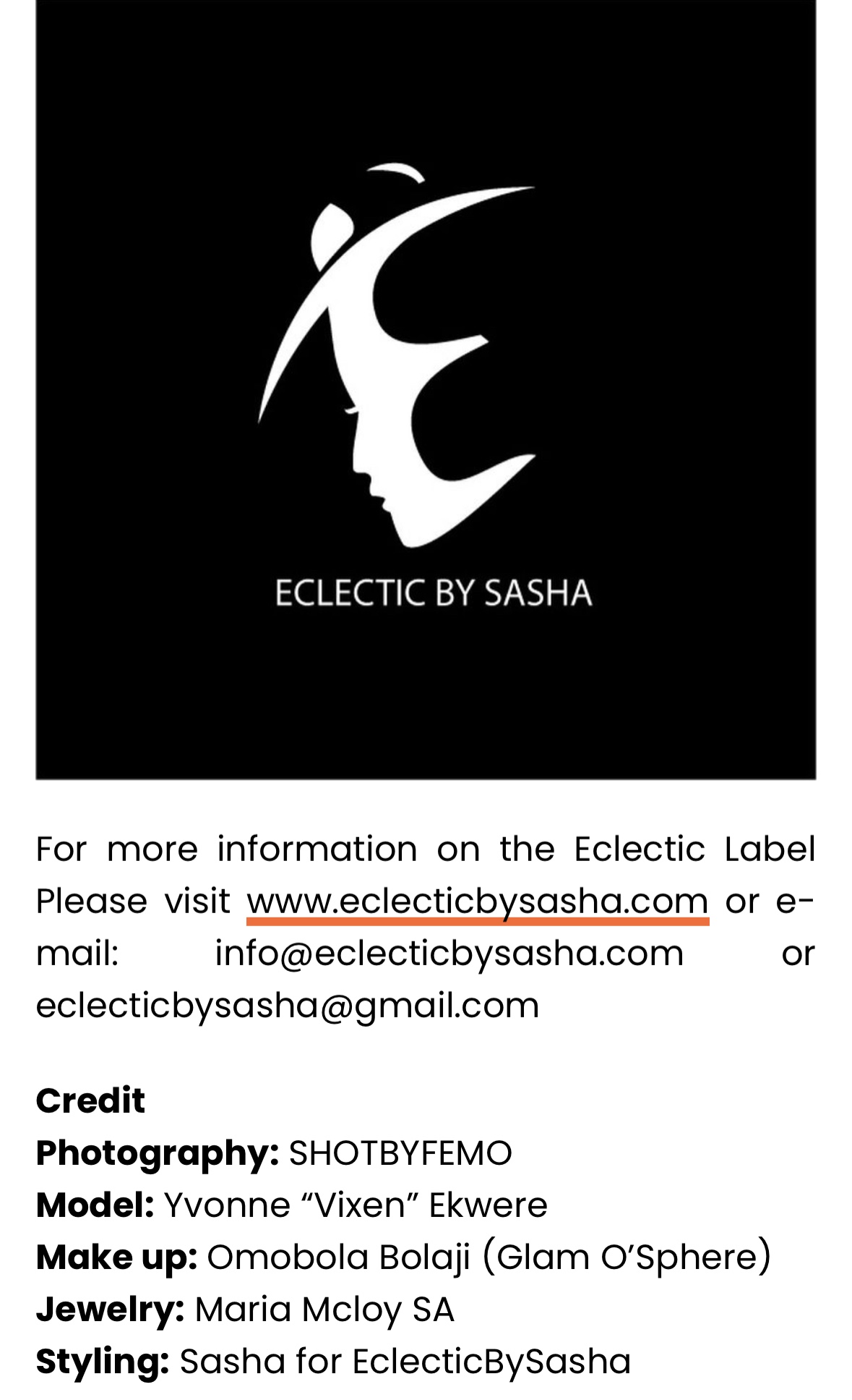 Editorial Feature : Eclectic By Sasha Freedom Collection